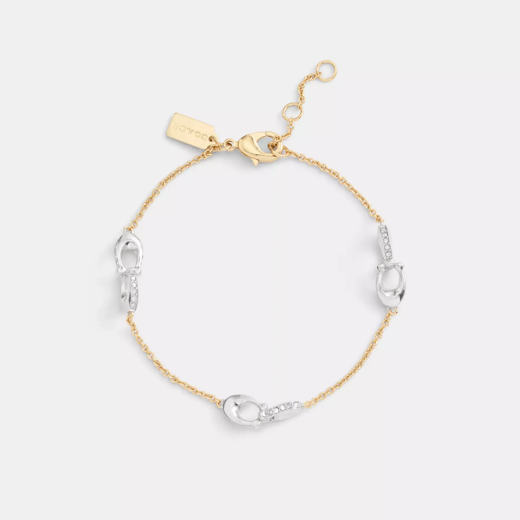 COACH Pavé-Signatur-Kettenarmband Gold/Silber