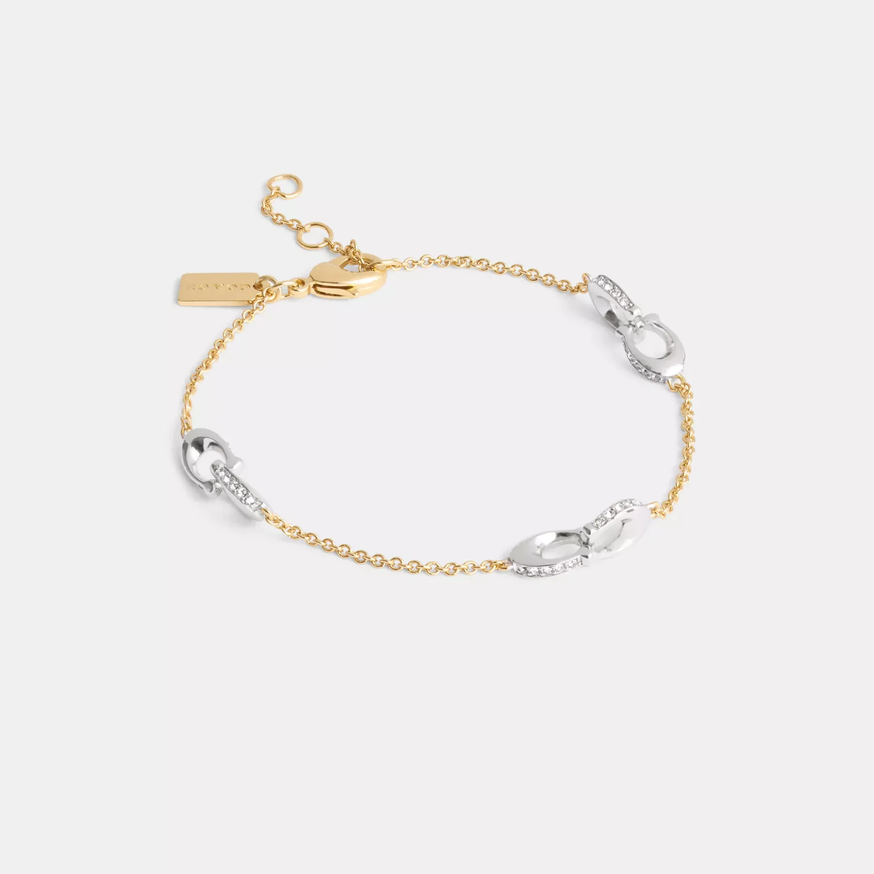 COACH Pavé-Signatur-Kettenarmband Gold/Silber