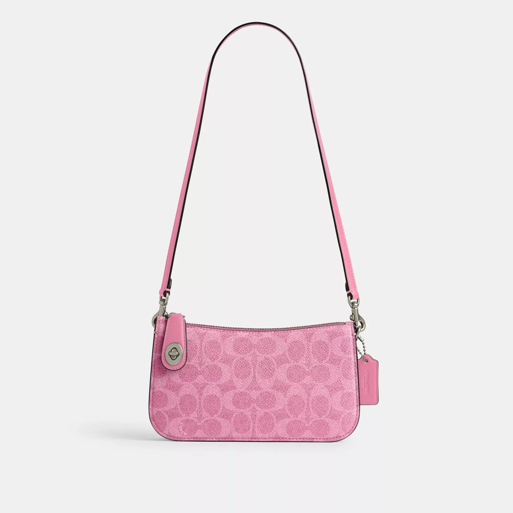 COACH Penn Schultertasche aus charakteristischem Canvas Leuchtendes Pink