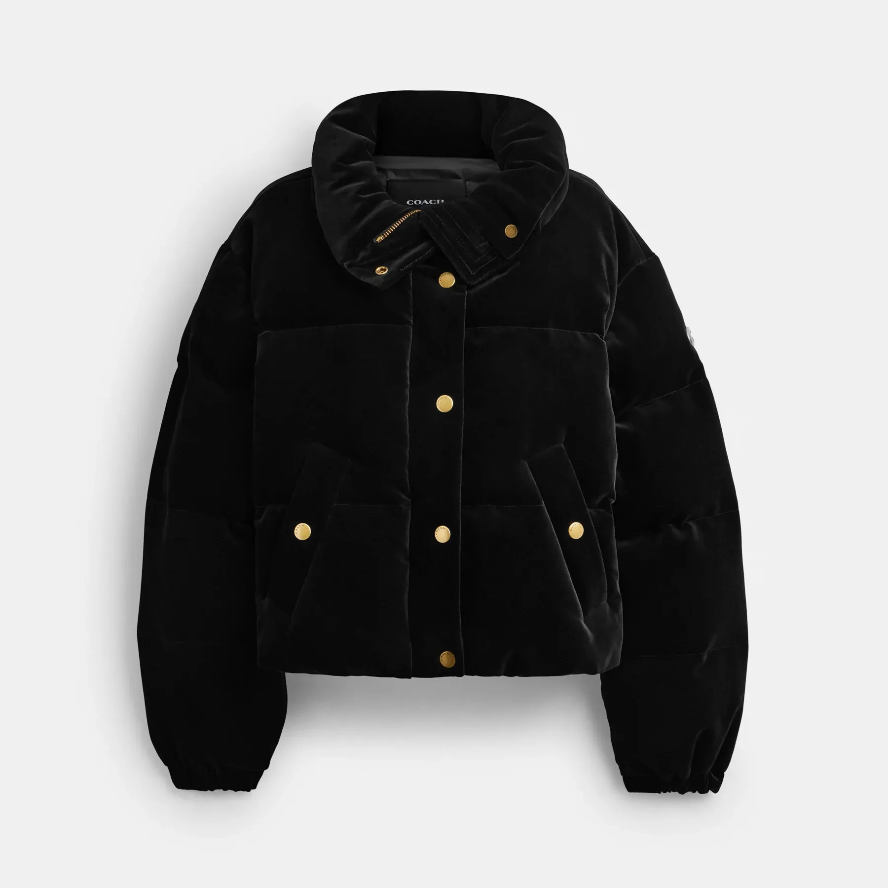 COACH Pufferjacke aus Samt Schwarz