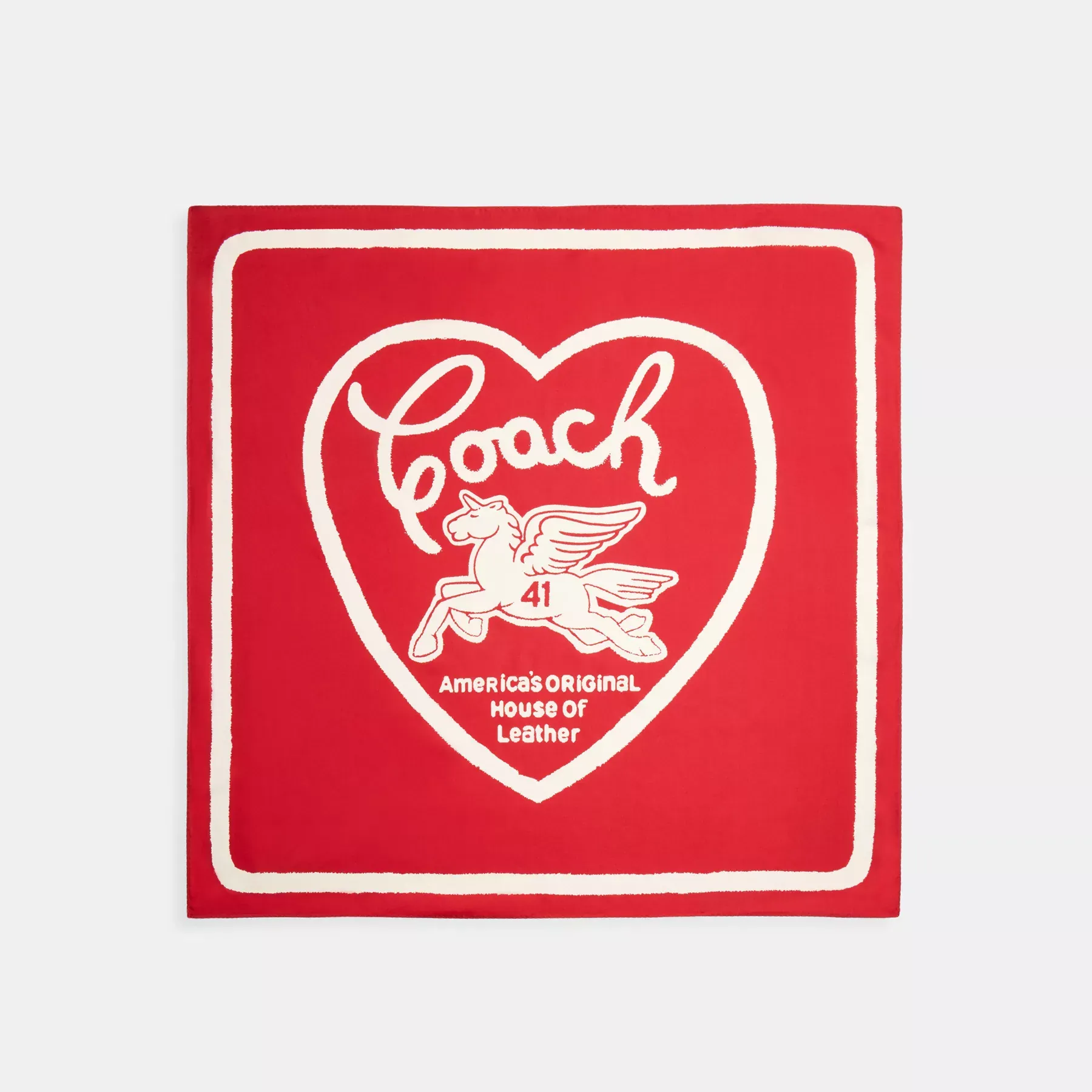 COACH Quadratischer Seidenschal mit Pegasus-Print Rot/Kreide