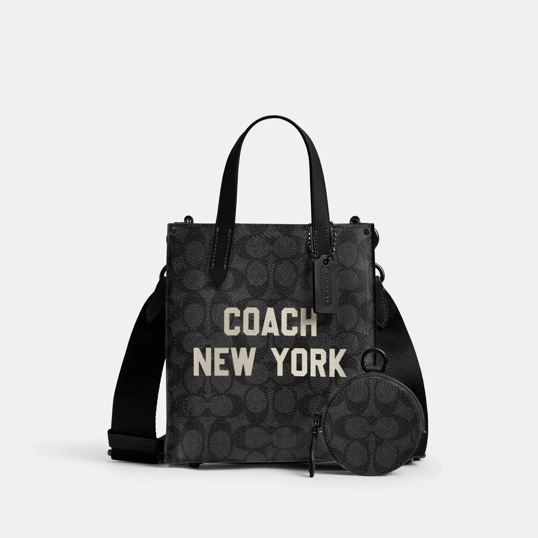 COACH Relay Tote Bag 17 aus charakteristischem Canvas mit Coach-Grafik Anthrazit Multi