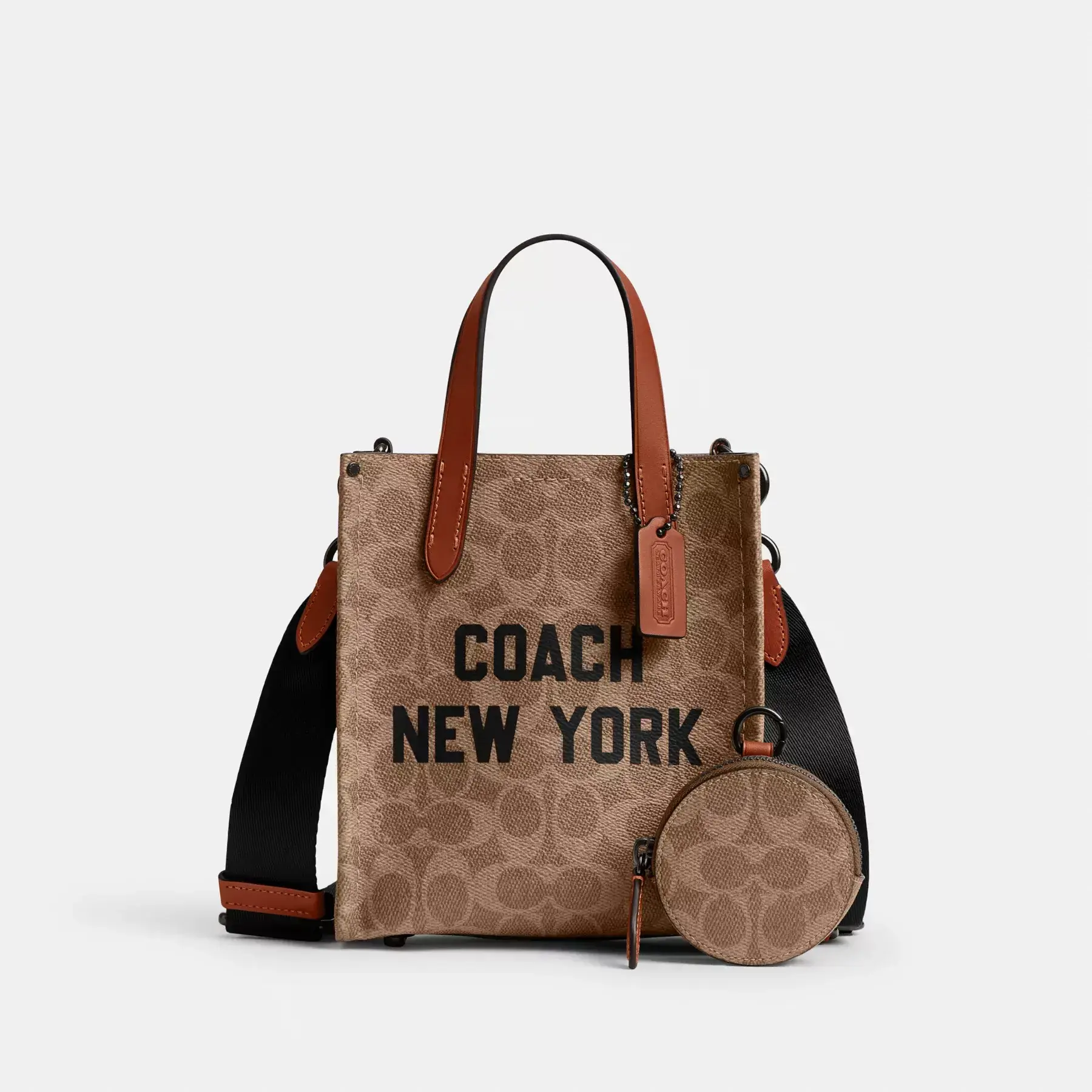 COACH Relay Tote Bag 17 aus charakteristischem Canvas mit Coach-Grafik Hellbraun Multi