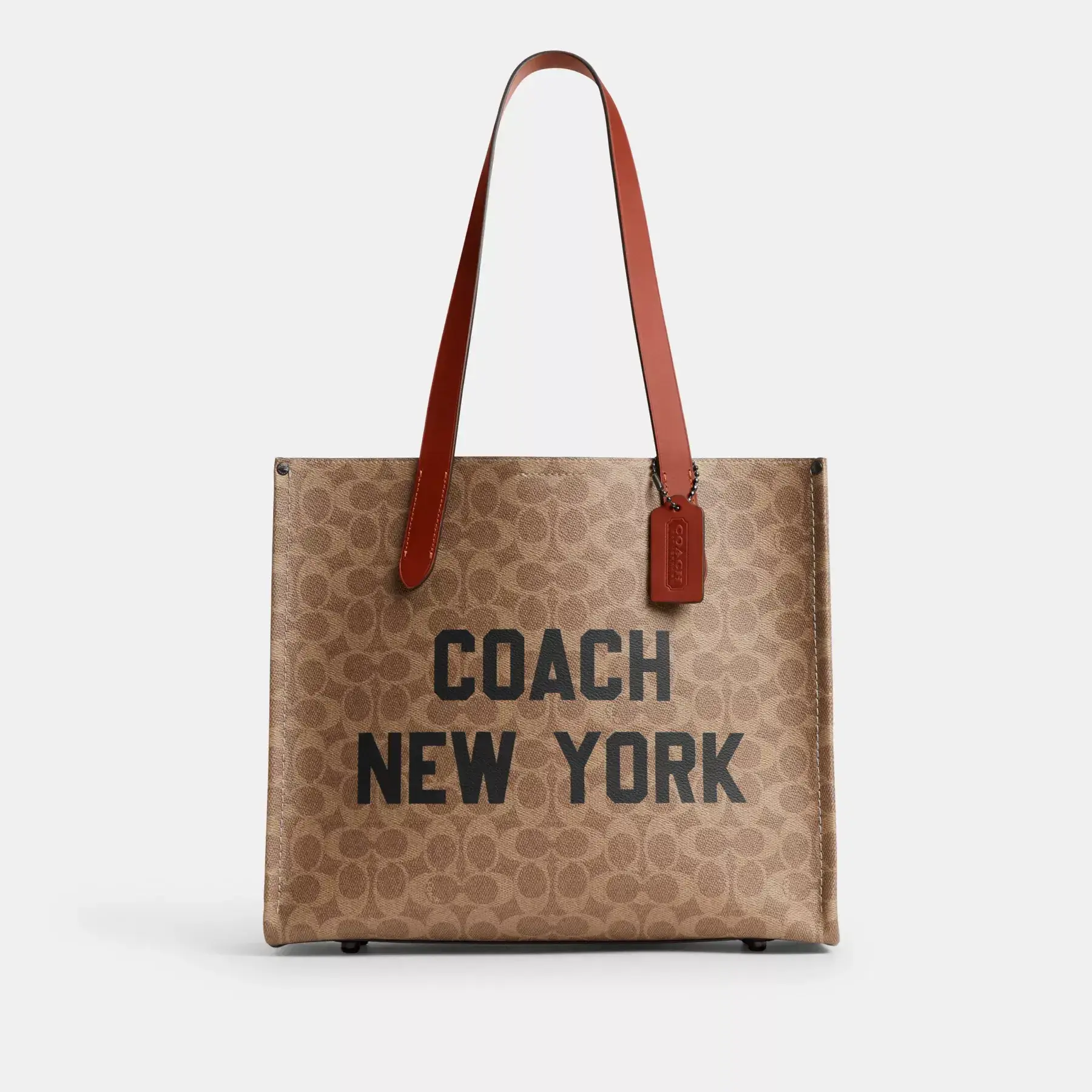 COACH Relay Tote Bag 34 aus charakteristischem Canvas mit Coach-Grafik Hellbraun Multi