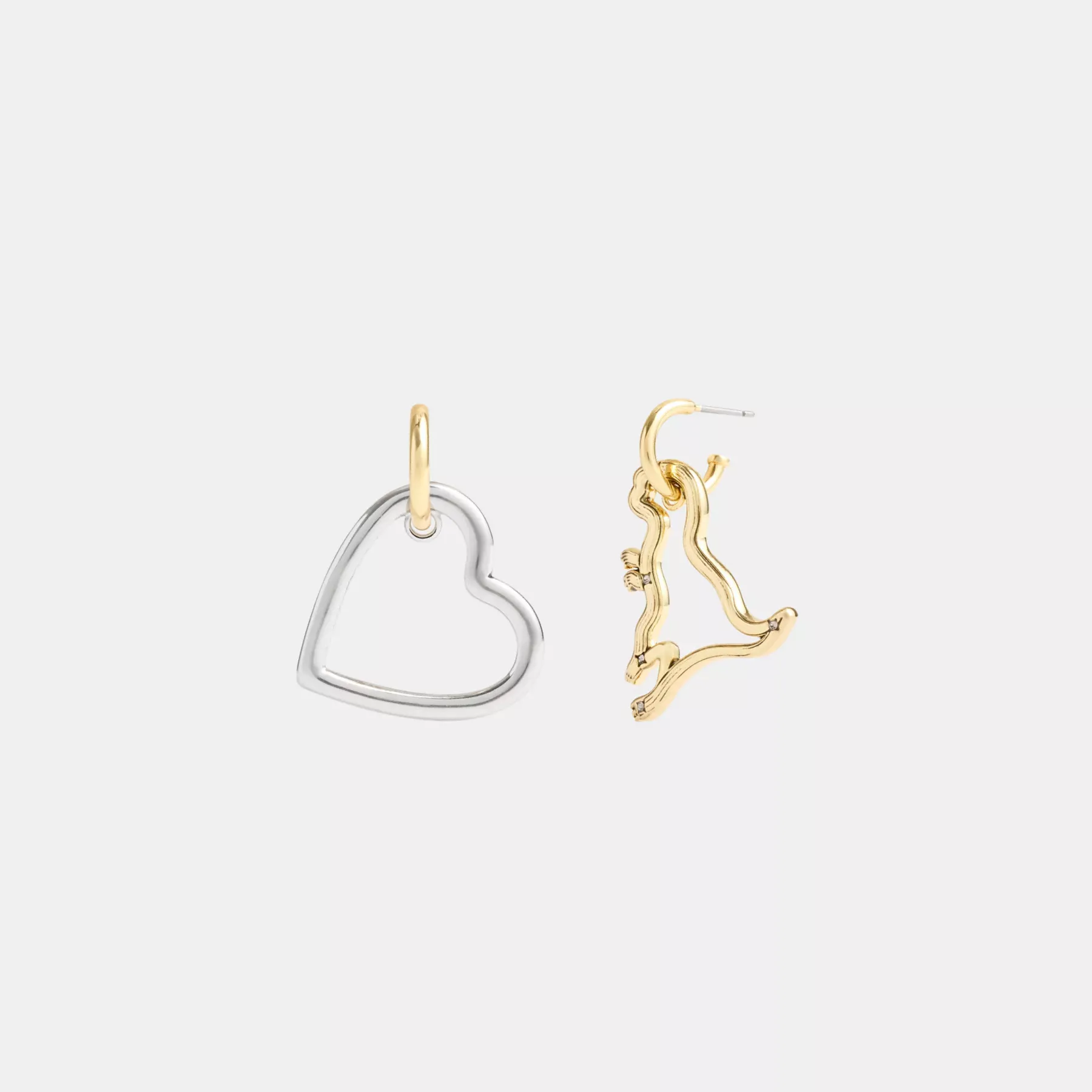 COACH Rexy Herz Mismatch Ohrringe Gold/Silber