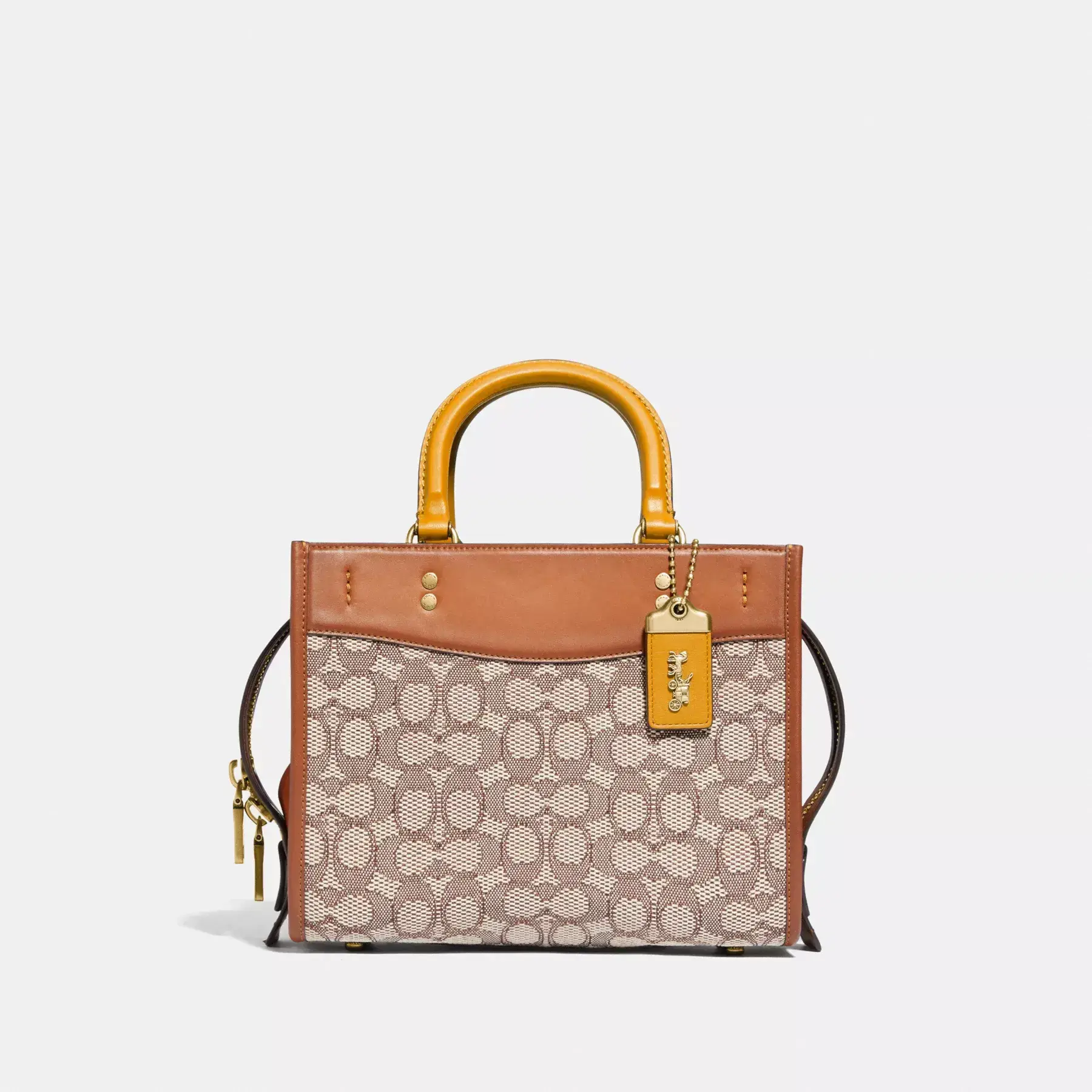 COACH Rogue 25 aus charakteristischem Textil-Jacquard Kakaopolierter Amb