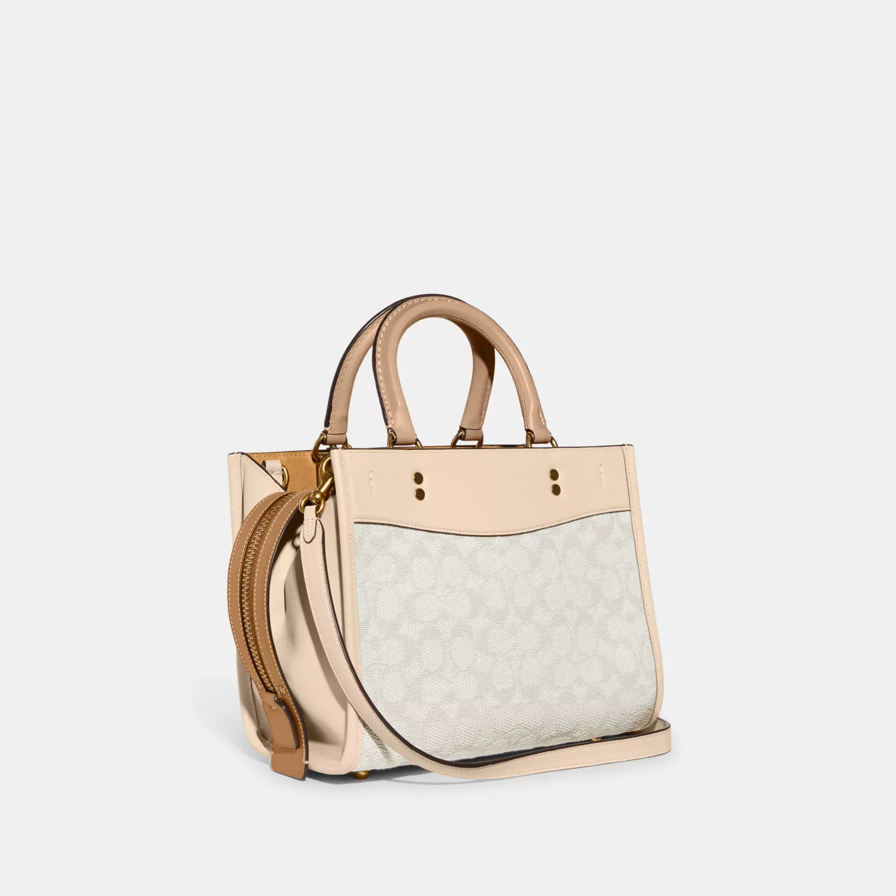 COACH Rogue 25 aus charakteristischem Textil-Jacquard Kreide Elfenbein Multi