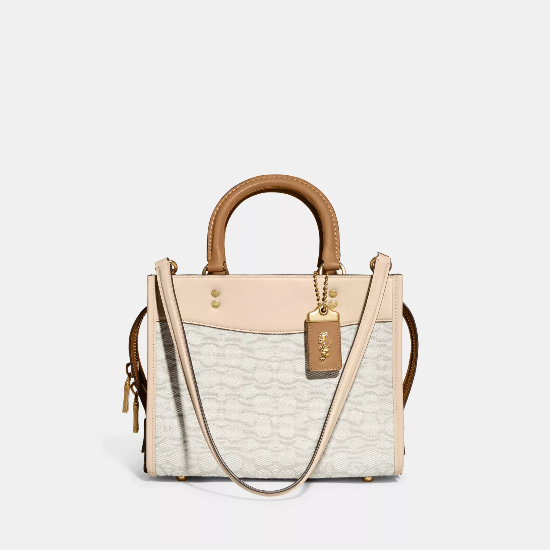 COACH Rogue 25 aus charakteristischem Textil-Jacquard Kreide Elfenbein Multi