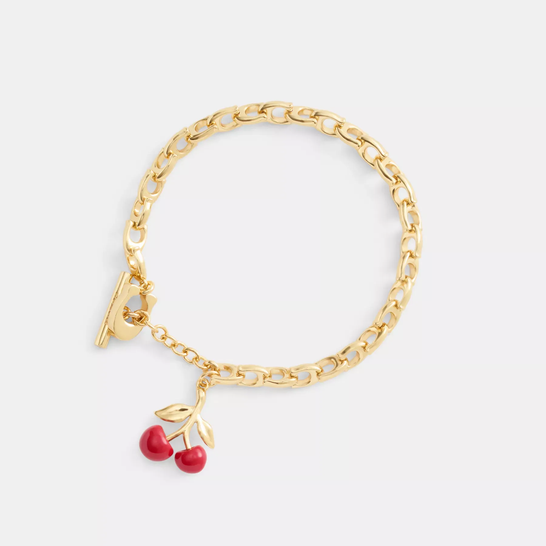 COACH Signatur-Kettenarmband mit Kirschenmotiv aus Harz Gold/Rot