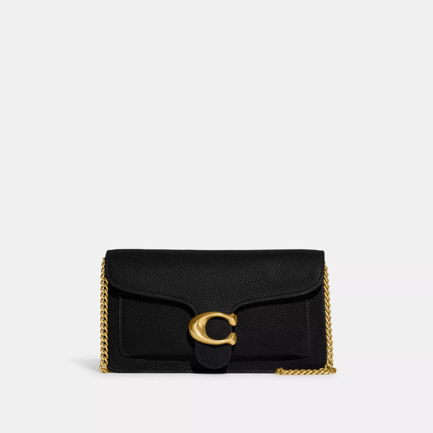 COACH Tabby Clutch mit Kette Schwarz