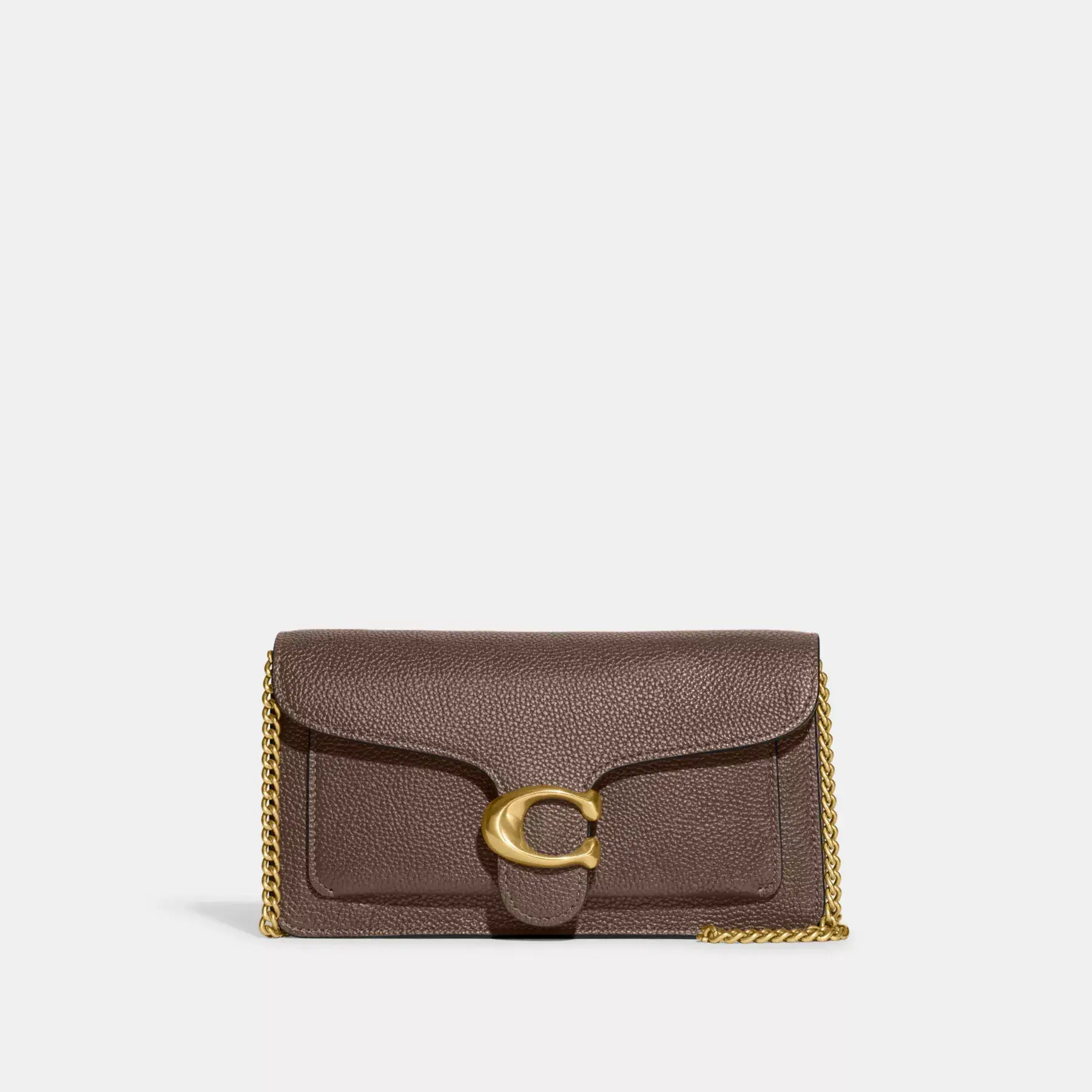 COACH Tabby Clutch mit Kette Dunkler Stein