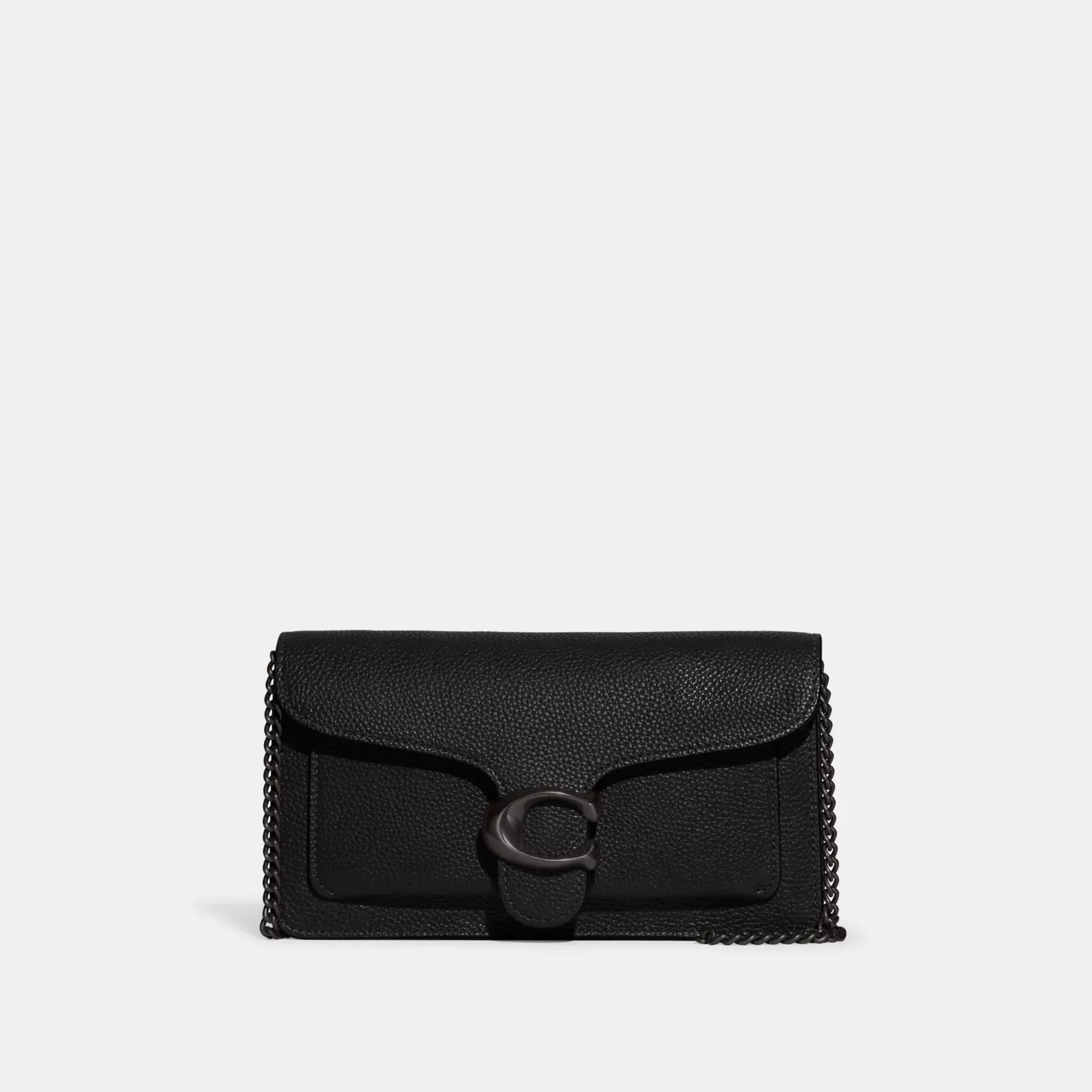 COACH Tabby Clutch mit Kette Schwarz