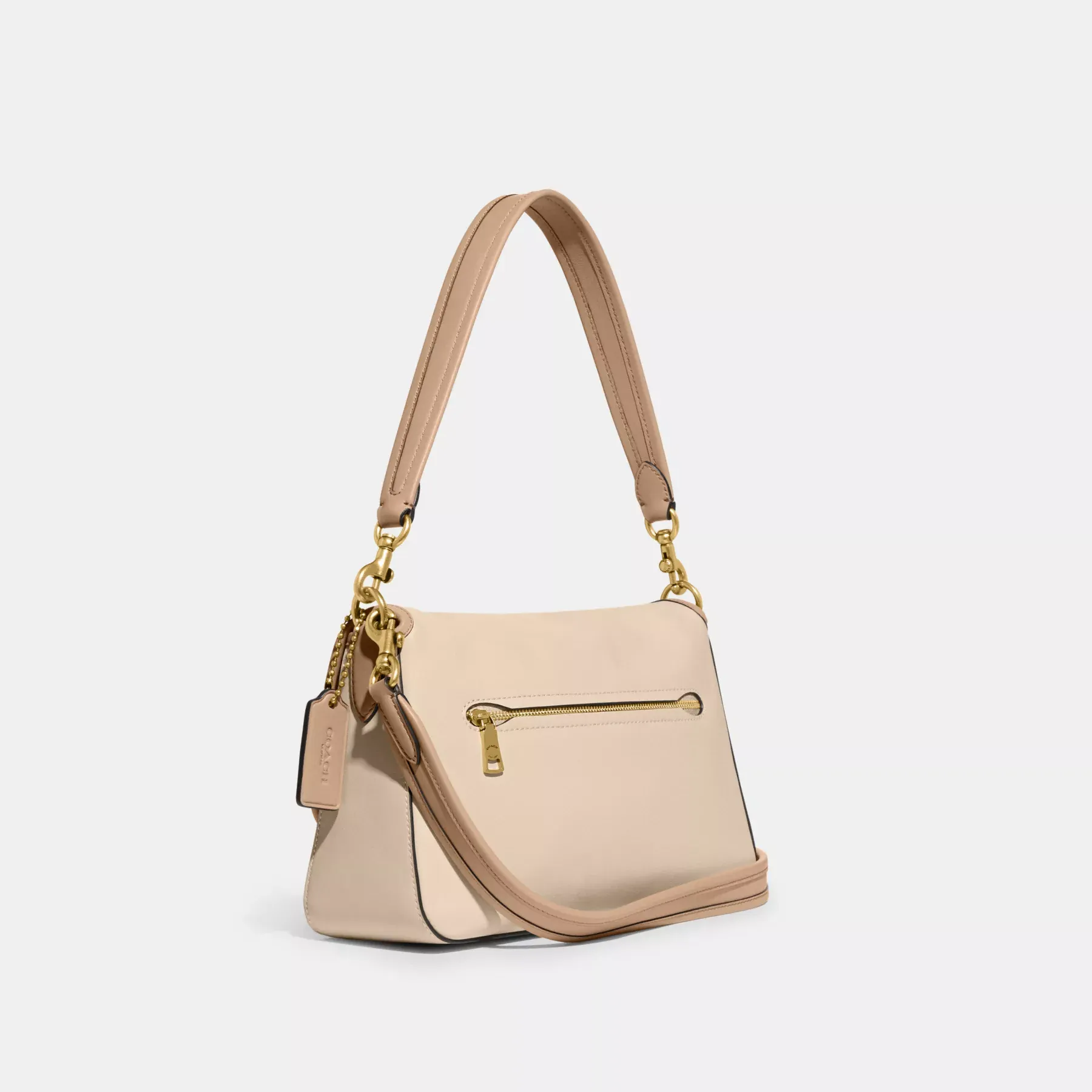 COACH Weiche Tabby-Umhängetasche im Farbblockdesign Elfenbein Multi