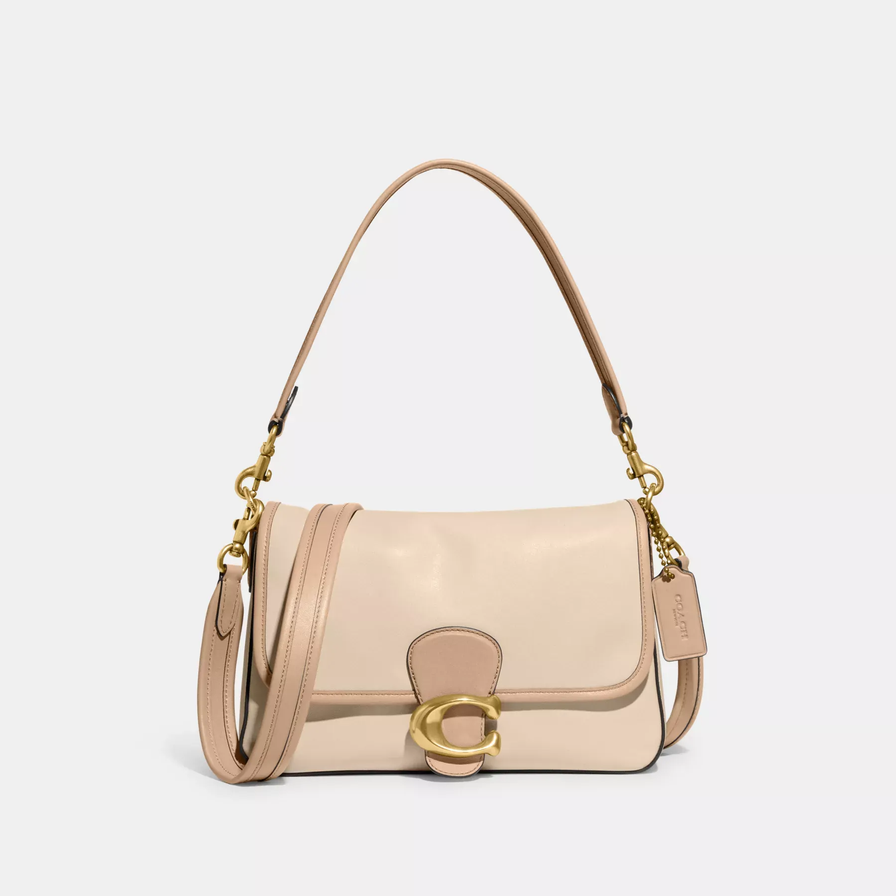 COACH Weiche Tabby-Umhängetasche im Farbblockdesign Elfenbein Multi